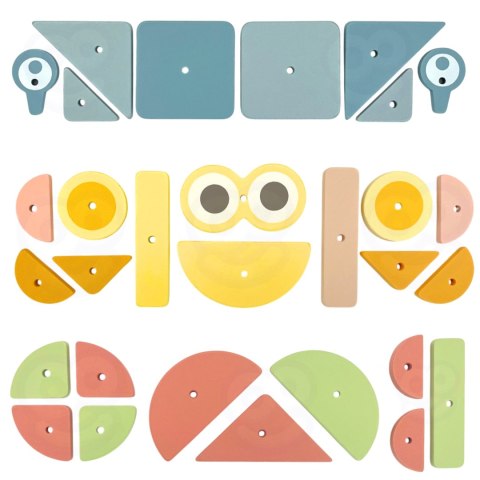 Drewniana Przybijanka z Młotkiem Układanka 20 wzorów 82 el.