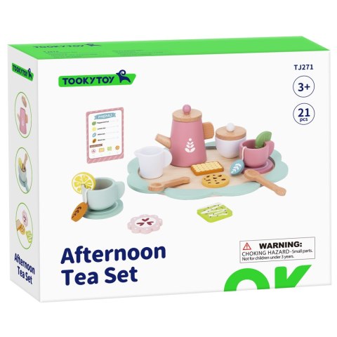 TOOKY TOY Popołudniowa Herbatka Drewniany Zestaw Serwis