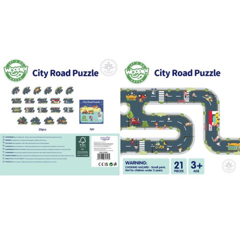 WOOPIE GREEN Droga Puzzle dla Dzieci Autostrada Makieta 21 el. Certyfikat FSC