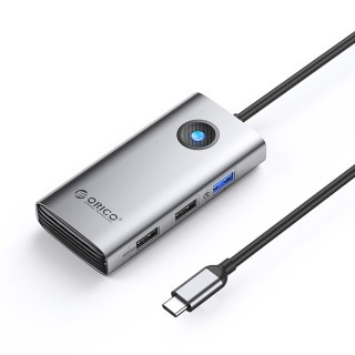 Hub PW11-5P rozdzielacz USB-C na USB-A USB-C PD HDMI - szary