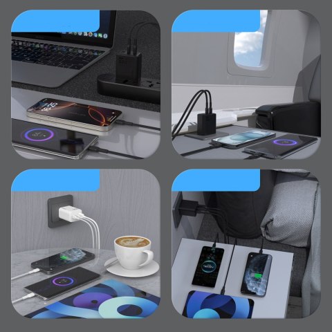 Ładowarka sieciowa A29 GaN USB-C USB-A 65W - czarna