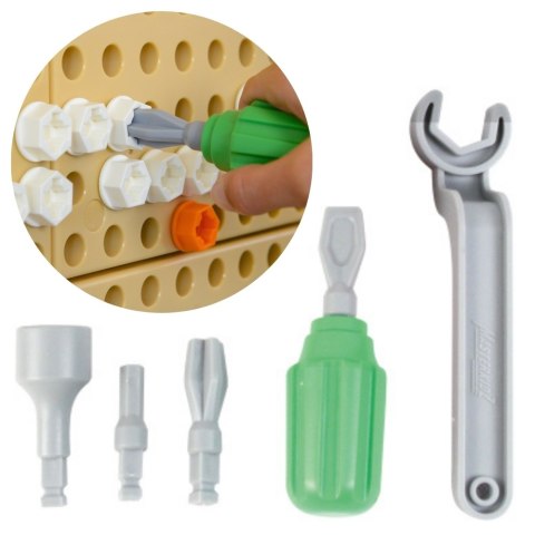 MASTERKIDZ Ręczne Narzędzia 6 Elementów Śrubokręt Klucz - Tablica Naukowo-Edukacyjna STEM