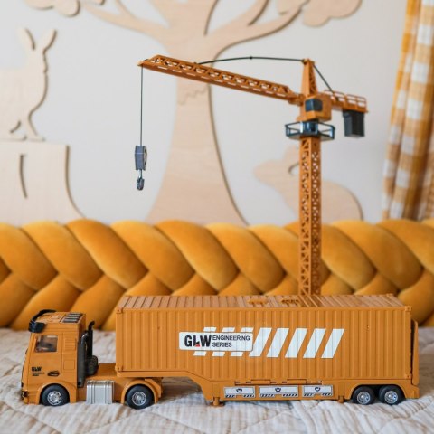 WOOPIE Samochód Ciężarowy 6w1 Zestaw Budowy Dźwig Resoraki Akcesoria