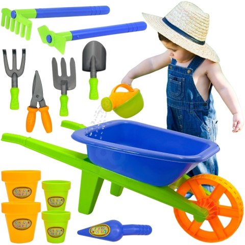 WOOPIE Taczka Ogrodowa Zestaw Małego Ogrodnika 13el.