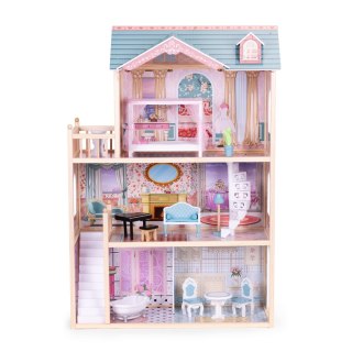 DOMEK DLA LALEK DUŻY DREWNIANY 3 PIĘTRA 11 MEBELKÓW ECOTOYS