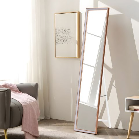 DUŻE LUSTRO STOJĄCE 148 CM ALUMINOWA RAMA ROZSTAWIANE MODERNHOME