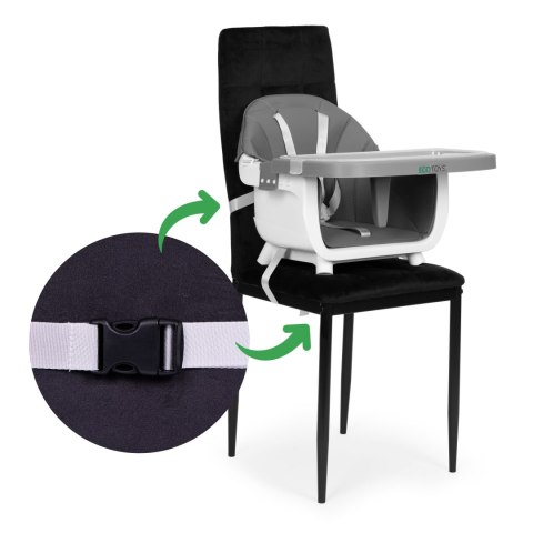 FOTELIK KRZESEŁKO DO KARMIENIA DZIECI 2W1 SZARY ECOTOYS