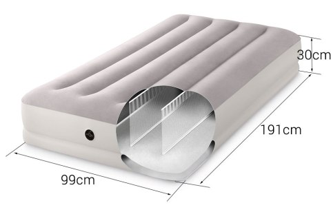 MATERAC POMPOWANY DO SPANIA 191X99X30 CM JEDNOSOBOWY Z POMPKĄ USB INTEX 64177