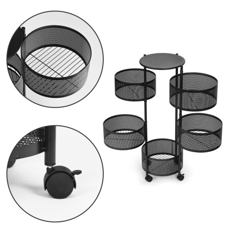 REGAŁ KUCHENNY POMOCNIK ORGANIZER OBROTOWE PÓŁKI 5 POZIOMÓW METAL MODERNHOME