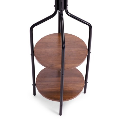 WIESZAK STOJĄCY Z PÓŁKAMI 8 HACZYKÓW 180 CM METAL CZARNY MODERNHOME