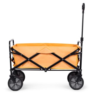 WÓZEK TRANSPORTOWY SKŁADANY DUŻY WÓZEK OGRODOWY PLAŻOWY POMARAŃCZOWY 47X105 CM MULTIGARDEN