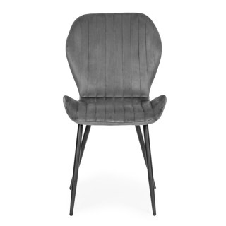 ZESTAW 4 KRZESEŁ DO SALONU JADALNI NOWOCZESNE KRZESŁO SZARY WELUR MODERNHOME