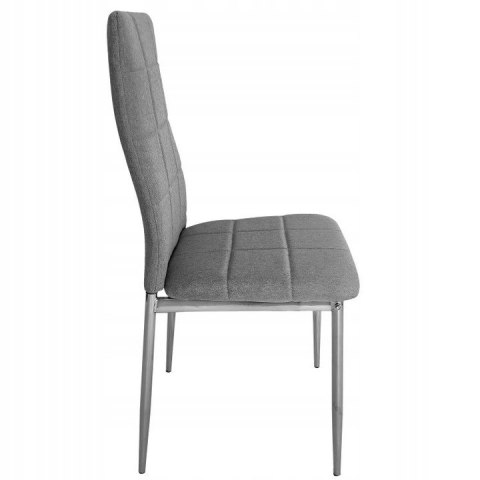 ZESTAW 4 KRZESEŁ TAPICEROWANE PIKOWANE DO JADALNI I SALONU 4 SZTUKI SZARE