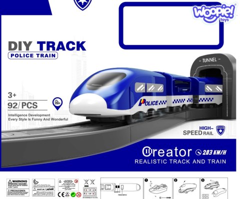 WOOPIE Kolejka Elektryczna Tor Samochodowy Komisariat Policji Helikopter Auta 92 el.