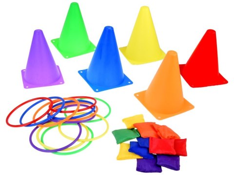 Gra Zręcznościowa Ruchowa Pachołki Obręcze Woreczki dla Dzieci SP0823