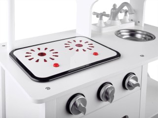 Interaktywna BIAŁA kuchnia drewniana dla dzieci Indukcja + akcesoria ZA4127