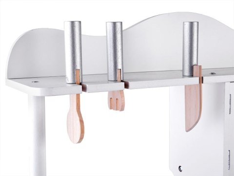 Interaktywna BIAŁA kuchnia drewniana dla dzieci Indukcja + akcesoria ZA4127