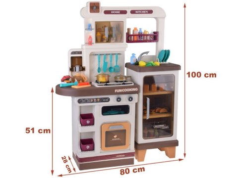 Interaktywna brązowa kuchnia dla dzieci+efekty: światło dźwięk para ZA5765