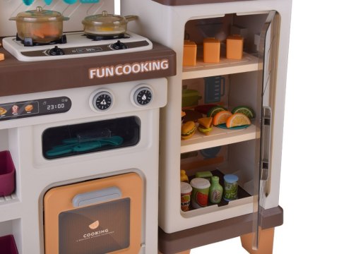 Interaktywna brązowa kuchnia dla dzieci+efekty: światło dźwięk para ZA5765
