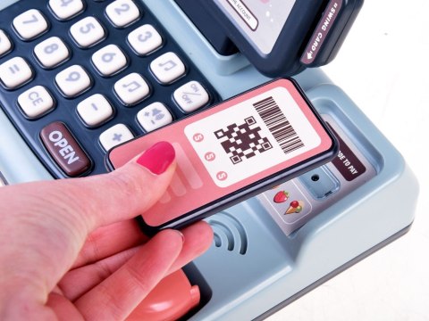 Kasa fiskalna dla dzieci skaner waga smartfon koszyk zabawa w sklep ZA4147