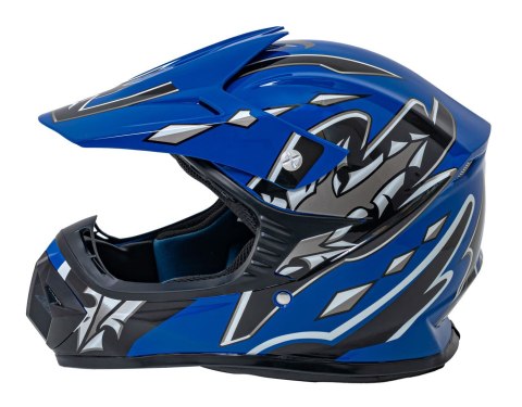 Kask Motocyklowy Enduro Niebieski S