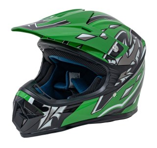 Kask Motocyklowy Enduro Zielony L