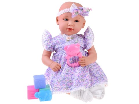 Lalka BOBAS interaktywna 46cm - w liliowej sukience + akcesoria ZA5834