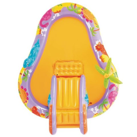 BASEN DMUCHANY DLA DZIECI WODNY PLAC ZABAW 201X157X69 CM ZJEŻDŻALNIA FONTANNA DINOZAUR INTEX 56139