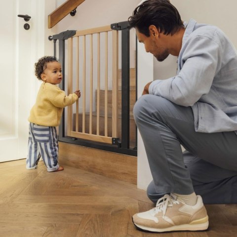 BRAMKA BARIERKA ZABEZPIECZAJĄCA 74-80 CM NA SCHODY I DRZWI METAL DREWNO ECOTOYS