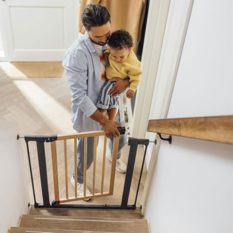 BRAMKA BARIERKA ZABEZPIECZAJĄCA 74-80 CM NA SCHODY I DRZWI METAL DREWNO ECOTOYS