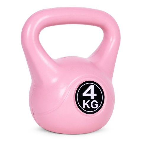 KETTLEBELL KETTLE 4 KG DO ĆWICZEŃ HANTLA KULA ODWAŻNIK OBCIĄŻENIE CIĘŻAR FITNESS RÓŻOWY MODERNHOME