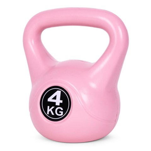 KETTLEBELL KETTLE 4 KG DO ĆWICZEŃ HANTLA KULA ODWAŻNIK OBCIĄŻENIE CIĘŻAR FITNESS RÓŻOWY MODERNHOME