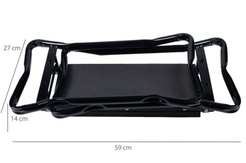 KLĘCZNIK STOŁEK SKŁADANY DO PRACY W OGRODZIE PAS NARZĘDZIOWY 2 PRZYBORNIKI