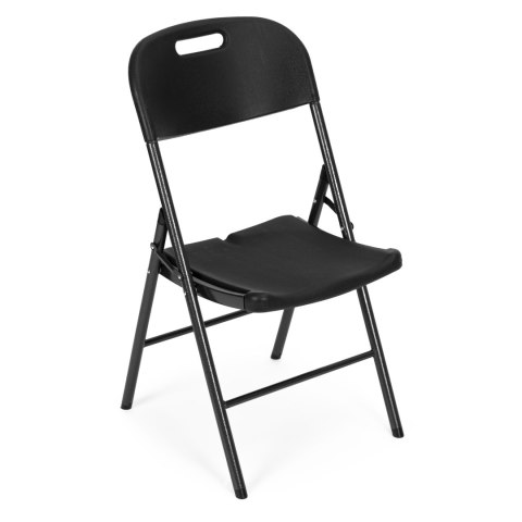 KOMPLET 2 KRZESEŁ SKŁADANYCH ZESTAW CATERINGOWY METAL HDPE CZARNE MODERNHOME