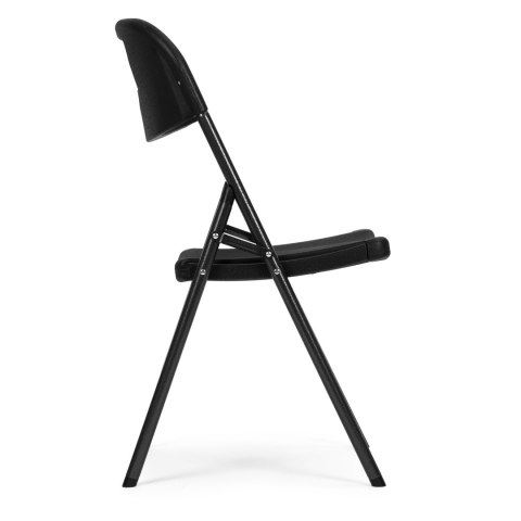 KOMPLET 2 KRZESEŁ SKŁADANYCH ZESTAW CATERINGOWY METAL HDPE CZARNE MODERNHOME