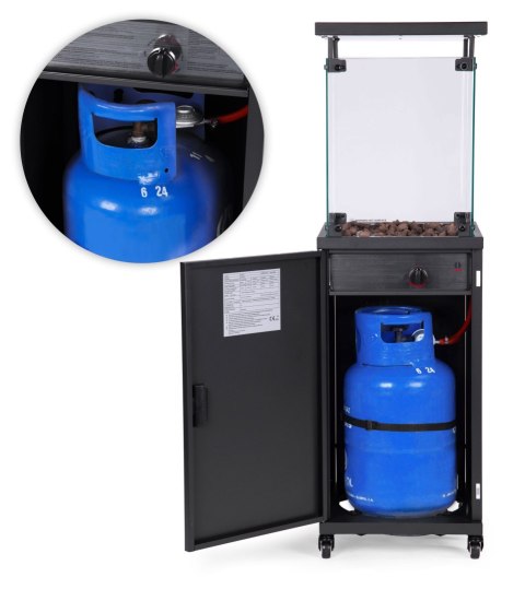 OGRZEWACZ GAZOWY PROMIENNIK GRZEJNIK 13 KW SZKLANY NA OGRÓD PATIO REDUKTOR KAMIENIE WULKANICZNE POKROWIEC MULTIGARDEN