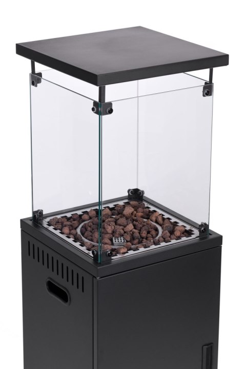 OGRZEWACZ GAZOWY PROMIENNIK GRZEJNIK 13 KW SZKLANY NA OGRÓD PATIO REDUKTOR KAMIENIE WULKANICZNE POKROWIEC MULTIGARDEN