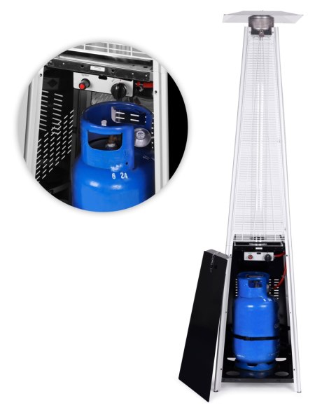 OGRZEWACZ PARASOL GAZOWY GRZEJNIK 13 KW SZKLANY NA OGRÓD PATIO REDUKTOR WĄŻ POKROWIEC MULTIGARDEN