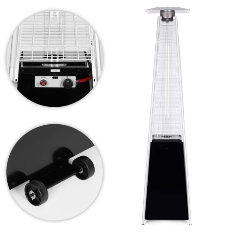 OGRZEWACZ PARASOL GAZOWY GRZEJNIK 13 KW SZKLANY NA OGRÓD PATIO REDUKTOR WĄŻ POKROWIEC MULTIGARDEN