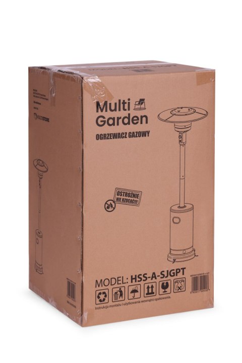 OGRZEWACZ PARASOL GAZOWY GRZEJNIK 13 KW SZKLANY NA OGRÓD PATIO REDUKTOR WĄŻ POKROWIEC MULTIGARDEN