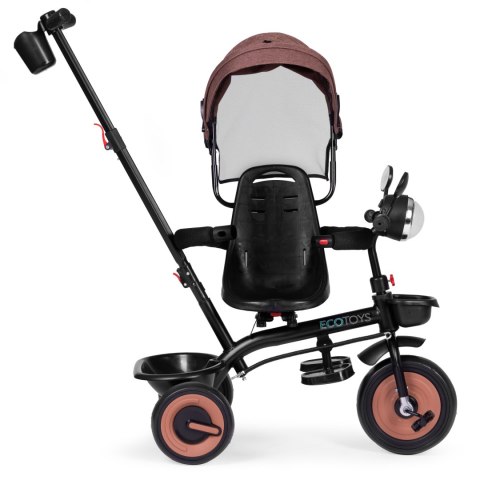 ROWEREK TRÓJKOŁOWY DLA DZIECI SPACERÓWKA 3W1 OBRACANE SIEDZISKO DASZEK BRĄZOWY ECOTOYS