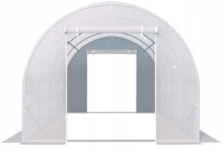 SZKLARNIA TUNEL OGRODOWY 3X2X2 M FOLIOWY WIELOSEZONOWY METALOWY STELAŻ BIAŁA FOLIA 2 WEJŚCIA