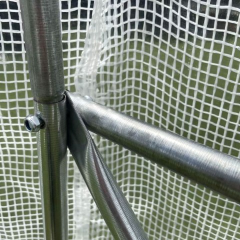 SZKLARNIA TUNEL OGRODOWY 3X2X2 M FOLIOWY WIELOSEZONOWY METALOWY STELAŻ BIAŁA FOLIA 2 WEJŚCIA