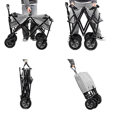 WÓZEK PLAŻOWY TRANSPORTOWY OGRODOWY SKŁADANY CZERWONY 48X90 CM MULTIGARDEN