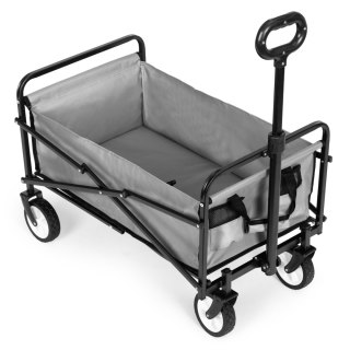 WÓZEK PLAŻOWY TRANSPORTOWY OGRODOWY SKŁADANY SZARY 48X90 CM MULTIGARDEN