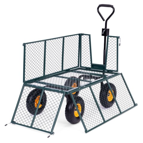 WÓZEK TRANSPORTOWY OGRODOWY 400 KG DO TRAKTORKA OTWIERANE BURTY DUŻE POMPOWANE KOŁA MULTIGARDEN