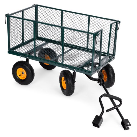WÓZEK TRANSPORTOWY OGRODOWY 400 KG DO TRAKTORKA OTWIERANE BURTY DUŻE POMPOWANE KOŁA MULTIGARDEN