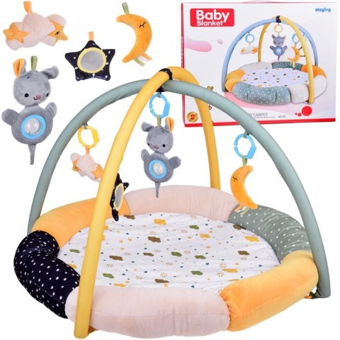 Miękka mata edukacyjna z pałąkiem CHMURKA w stonowanych kolorach ZA5590