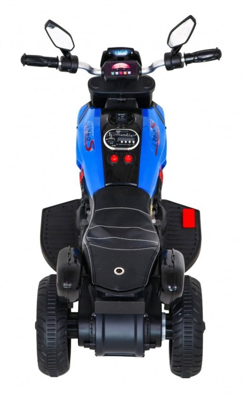 Motorek Fast Tourist na akumulator dla dzieci Niebieski + Audio + Światła + Ekoskóra