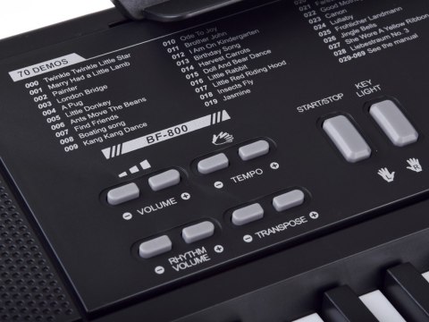 Organy KEYBOARD KLASYCZNY 61-klawiszy w dotyku jak drewno + mikrofon IN0184